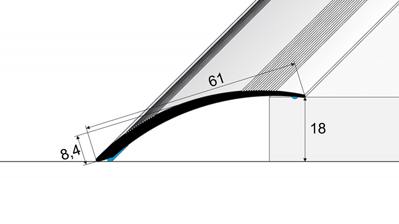 Přechodový profil 61 mm - oblý